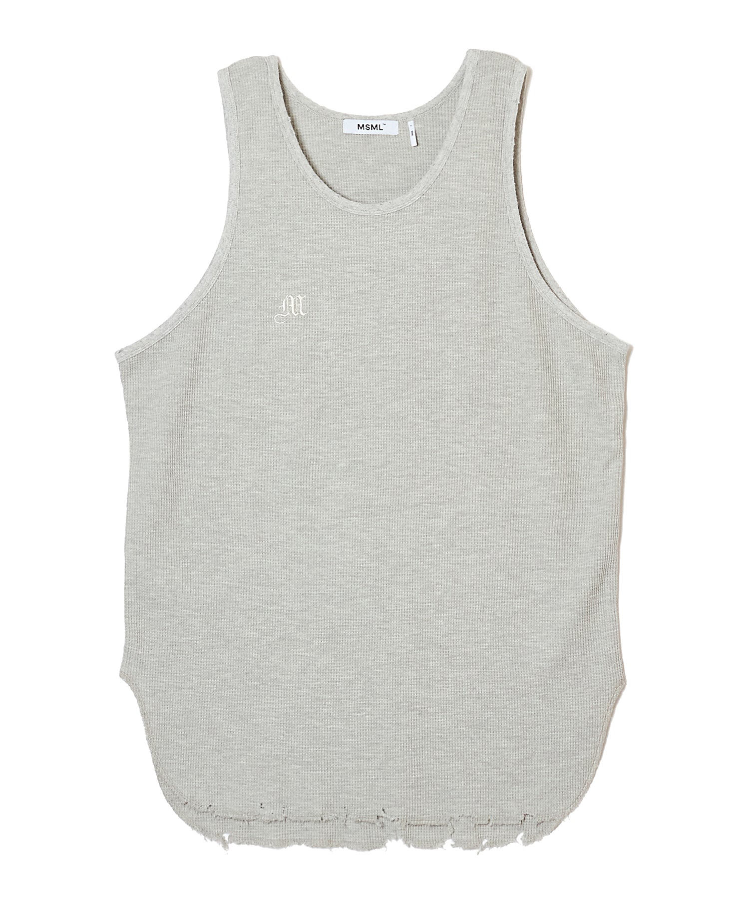 COTTON WAFFLE DAMAGE TANK TOP