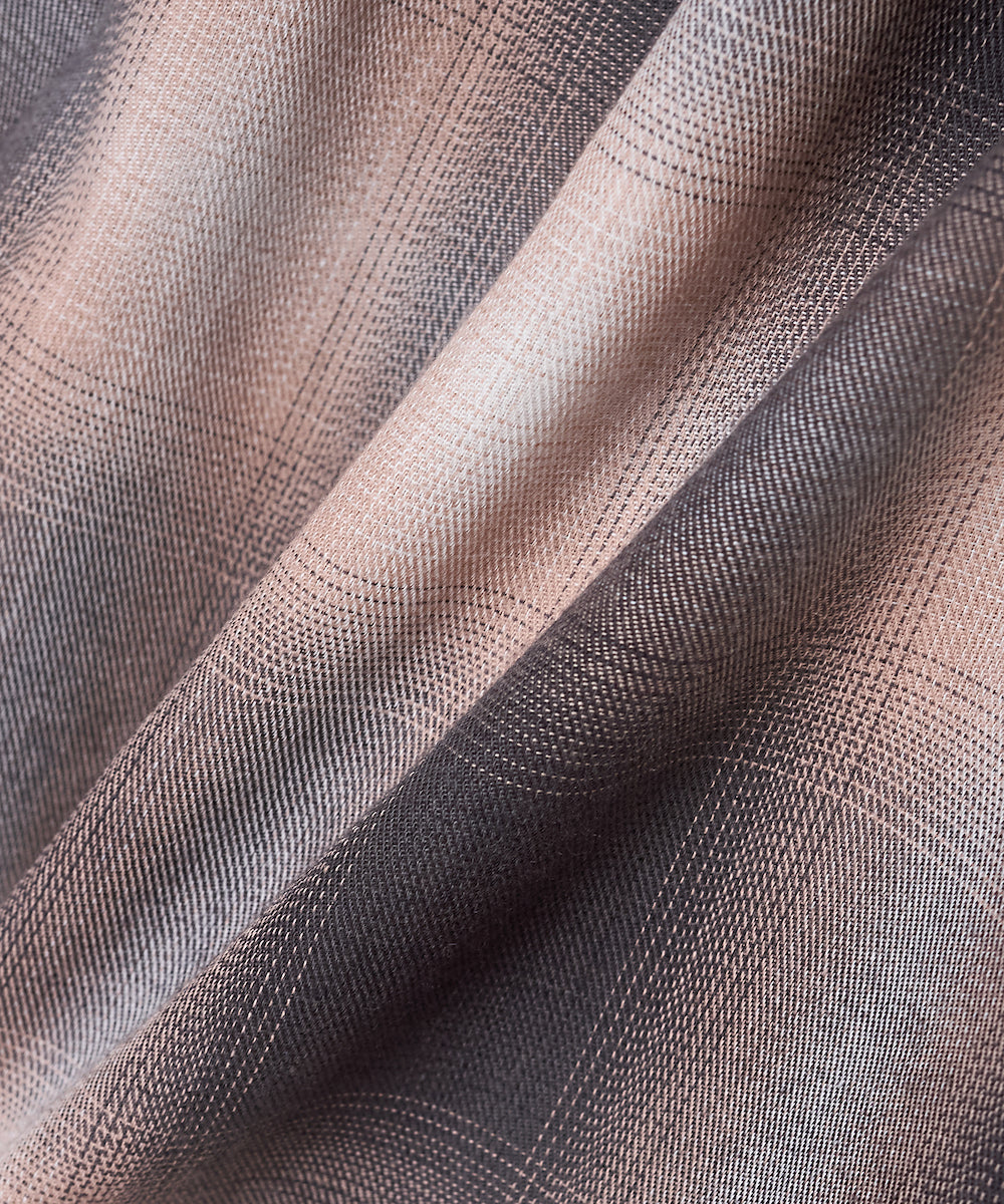 OMBRE CHECK BELTED WIDE HALF PANTS