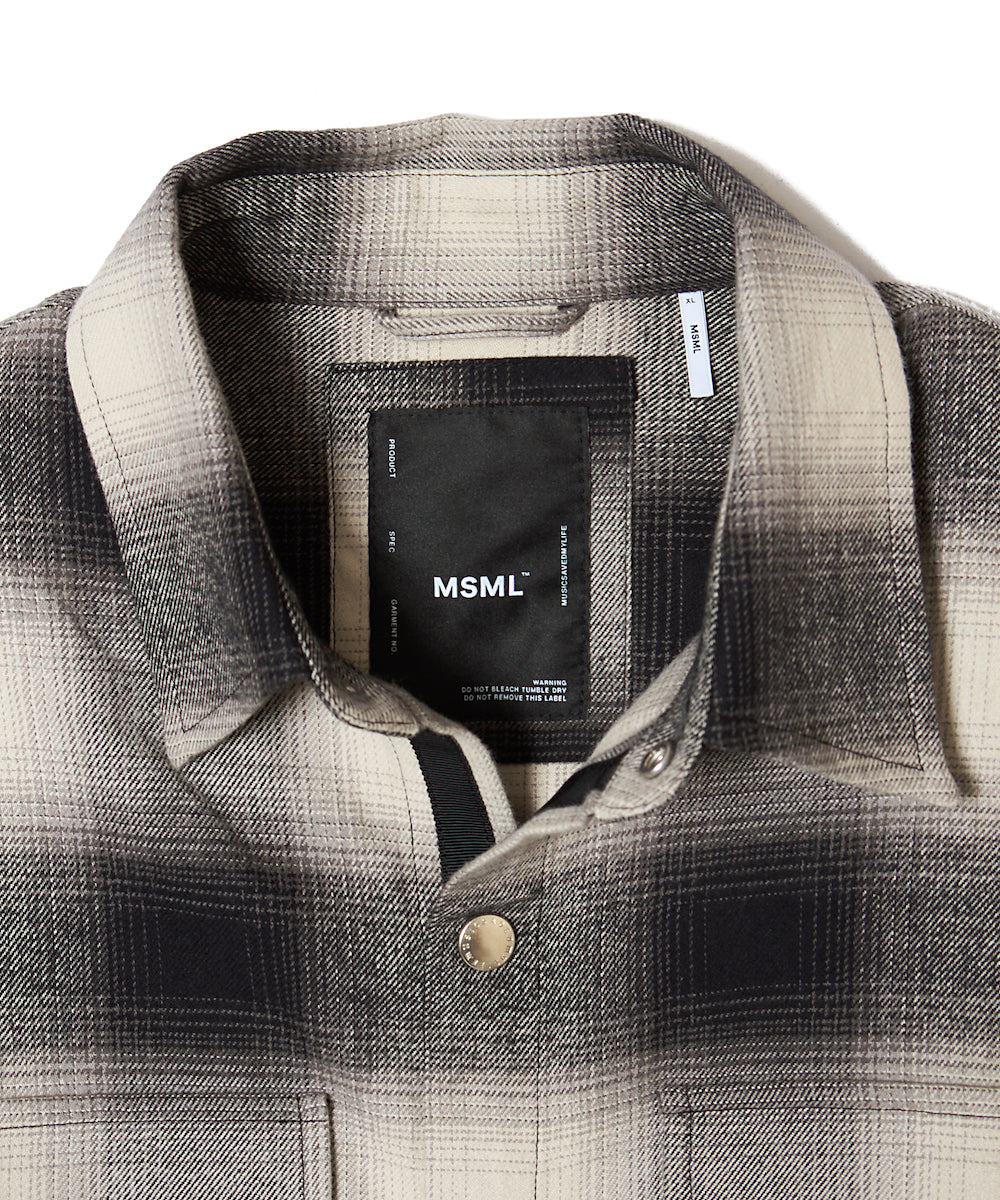OMBRE CHECK SNAP BOTTON SHIRT