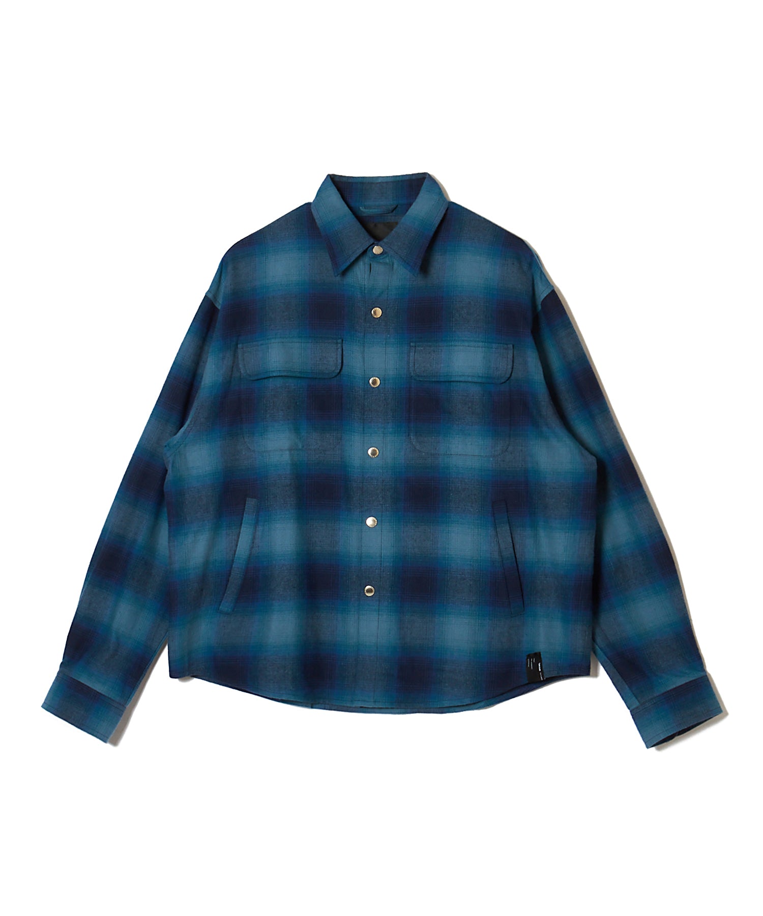 OMBRE CHECK SNAP BOTTON SHIRT