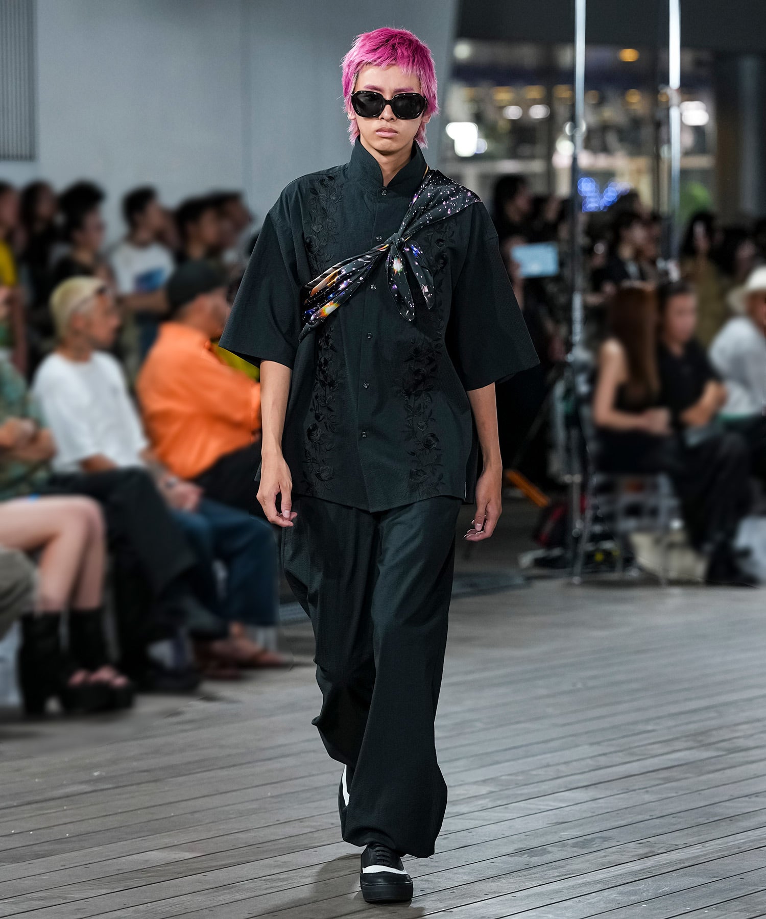 SEERSUCKER EASY PANTS WITH ELASTIC HEM