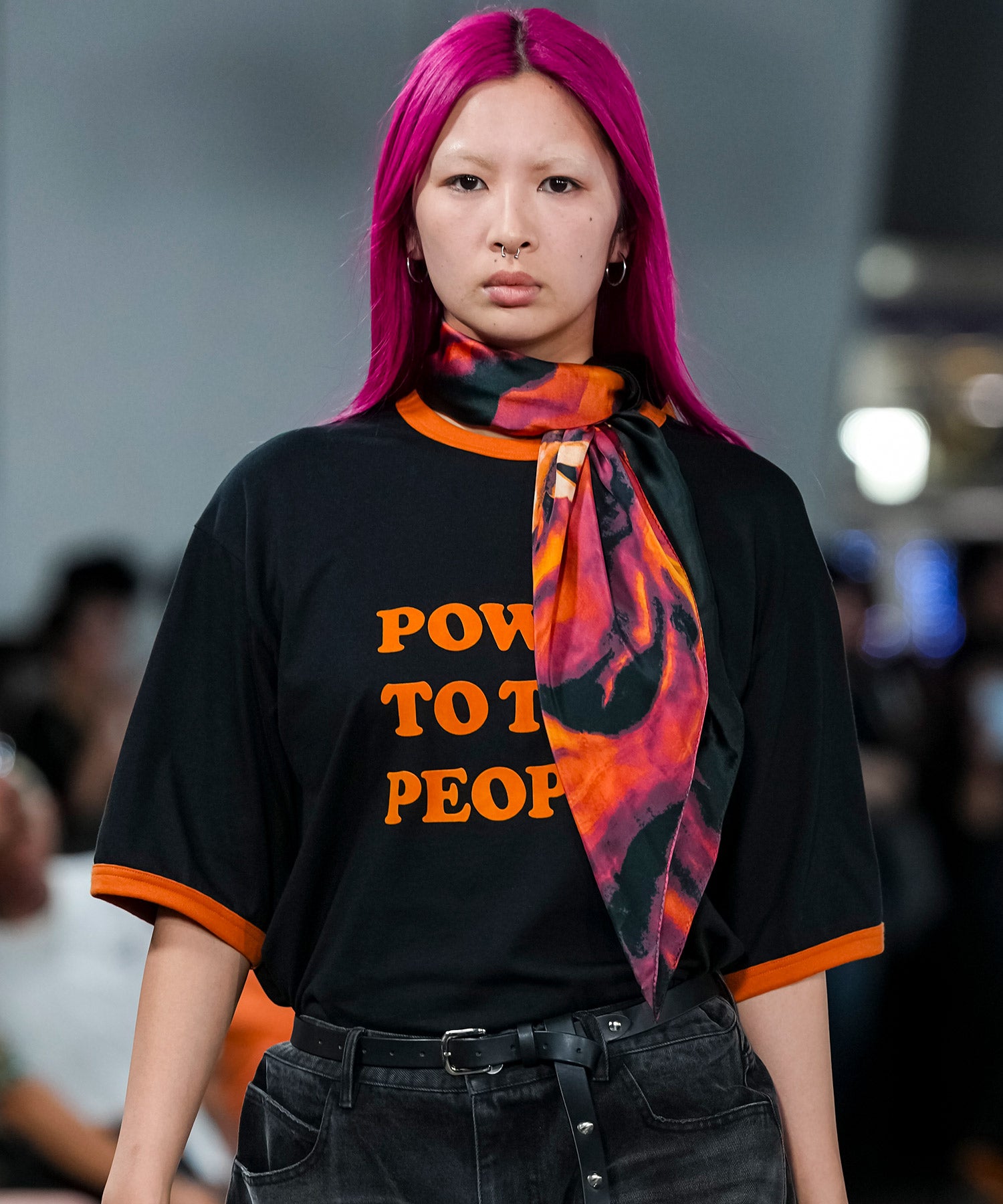 POWER TO THE PEOPLE RINGER T SHIRT