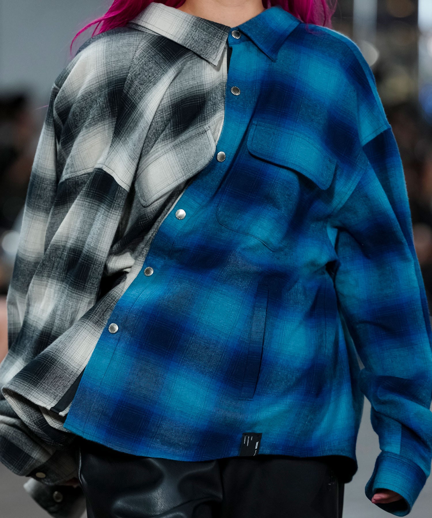 OMBRE CHECK SNAP BOTTON SHIRT